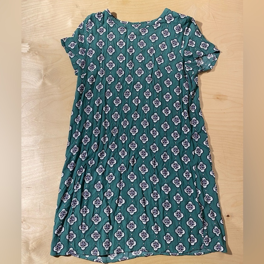 LOFT Teal Floral Dress Large (DX)